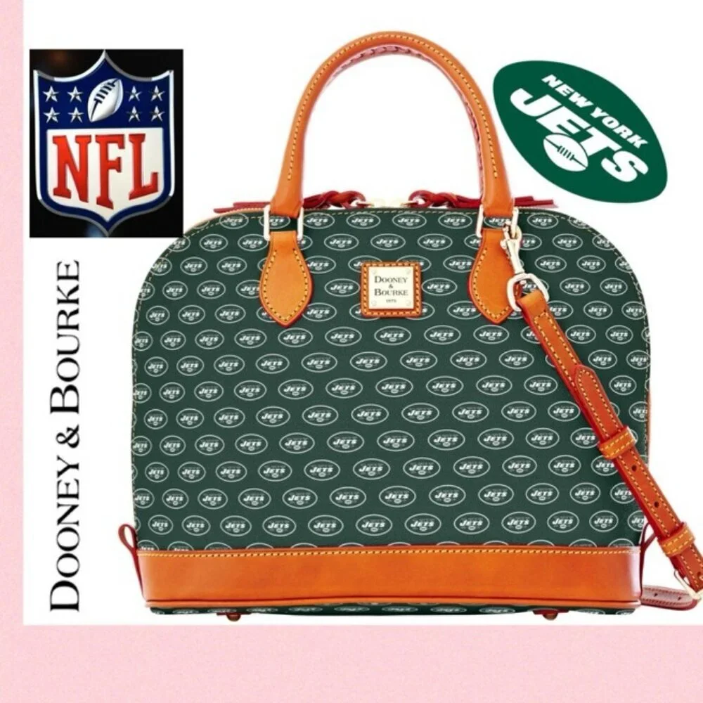 NFL NEW YORK JETS FOOTBALL‎ DOONEY & BOURKE SATCHEL CROSSBODY BAG FAN / TAILGATE